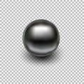 Chrome metal ball realistic isolated on transparent background.