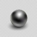 Chrome metal ball realistic isolated on transparent background.