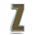 Chrome metal orange dotted font Letter Z 3D