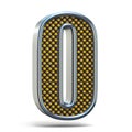 Chrome metal orange dotted font Number ZERO 0 3D