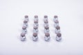 Chrome metal shiny wheel lug nuts