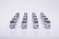 Chrome metal shiny wheel lug nuts