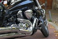 Chrome motorcycle engine closeup Royalty Free Stock Photo