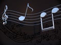 Chrome music notes Royalty Free Stock Photo