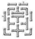 Chrome Pipe Collection Royalty Free Stock Photo