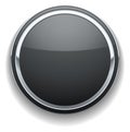 Chrome plastic round button. Realistic interface element
