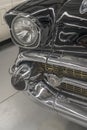 Chrome plated front lights and bumper of vintage car, Wanaka, New Zealand Royalty Free Stock Photo