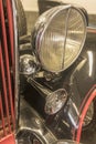 Chrome plated light and horn of vintage car, Wanaka, New Zealand Royalty Free Stock Photo