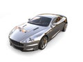 Chrome plated modern luxury sports car - front hood shot