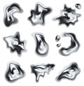 Chrome Shapes Realistic Set Royalty Free Stock Photo