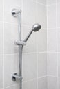 Chrome showerhead and rail Royalty Free Stock Photo