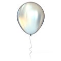 Chrome, silver, metallic balloon with ribbon Royalty Free Stock Photo