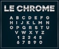 Chrome Silver Metallic Font Set. Letters, Numbers Royalty Free Stock Photo