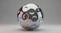 Chrome Sphere Abstract, Reflective Ball, 3D Render Royalty Free Stock Photo