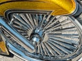 Chrome spokes, motorcycle wheel