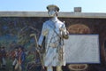 Chrome Statue of Scottish Historical Figure Royalty Free Stock Photo