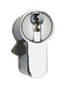 Chrome steel door lock mechanism Royalty Free Stock Photo