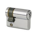 Chrome steel door lock mechanism Royalty Free Stock Photo