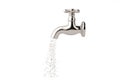 Chrome tap with a water stream isolated on white 3d illustration Royalty Free Stock Photo