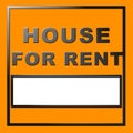 Chrome text house for rent Royalty Free Stock Photo