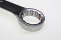 Chrome-vanadium metric spanner, ring spanner, ring wrench Royalty Free Stock Photo