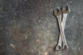 Chrome vanadium wrench. Industrial spanner