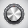 Chrome volume knob (button, music tuner) Royalty Free Stock Photo