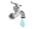 Chrome Water Tap with Drop Royalty Free Stock Photo