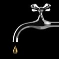 Chrome Water Tap with Gold Drop