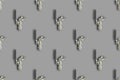 Chrome water tap seamless pattern isolated on gray background.