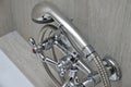 Chrome water tap with showerhead