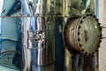 Chrome wine tanks at modern winery Royalty Free Stock Photo