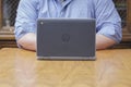 A Chromebook being used in for remote learning. Royalty Free Stock Photo