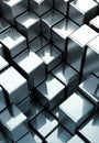 Chromed cubes. Abstract modern background. Royalty Free Stock Photo