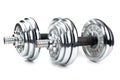 Chromed fitness dumbbell