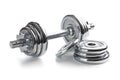 Chromed fitness dumbbell