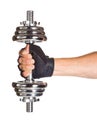 Chromed fitness dumbbell