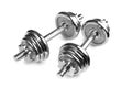 Chromed fitness dumbbells