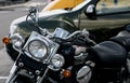 Chromed headlight of Kawasaki Vulcan