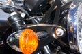 Chromed turn indicators on motorcycle