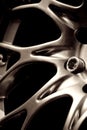 Chromed wheel hub Royalty Free Stock Photo