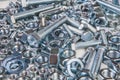 chromeplated bolts and nuts Royalty Free Stock Photo