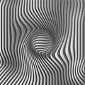 Chromium abstract silver stripe pattern background.Optical illusion, twisted lines, abstract curves background. The