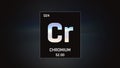 Chromium as Element 24 of the Periodic Table 3D illustration on grey background Royalty Free Stock Photo
