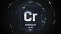Chromium as Element 24 of the Periodic Table 3D illustration on silver background Royalty Free Stock Photo