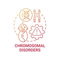 Chromosomal disorders red gradient concept icon