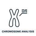 Chromosome Analysis Line Icon. X and Y Chromosome Research Linear Pictogram. Biology Test of XY Chromosome Outline Icon