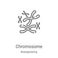 chromosome icon vector from bioengineering collection. Thin line chromosome outline icon vector illustration. Linear symbol for