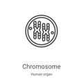 chromosome icon vector from human organ collection. Thin line chromosome outline icon vector illustration. Linear symbol for use