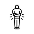 chronic diarrhea hiv symptom line icon vector illustration